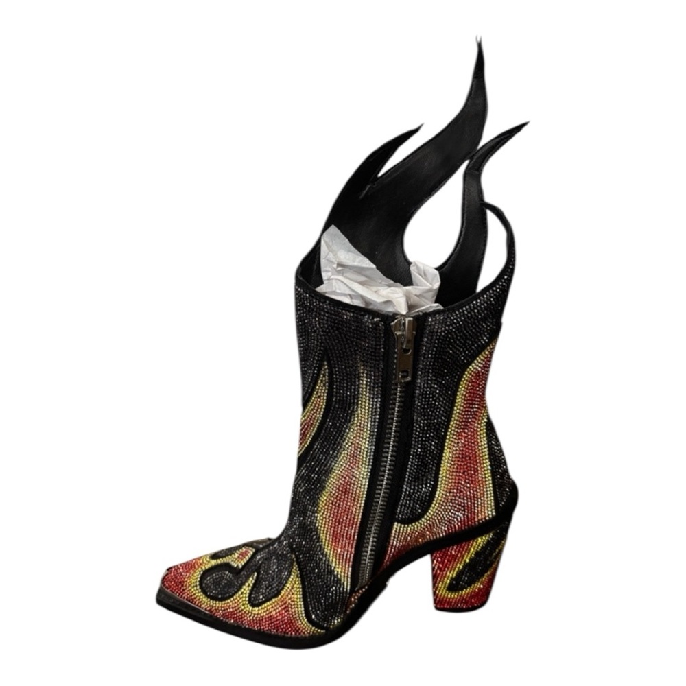 NWOB Dolls Kill / Club Exx Fire Sheriff Shine Cowboy Boots size 5 - Picture 5 of 5